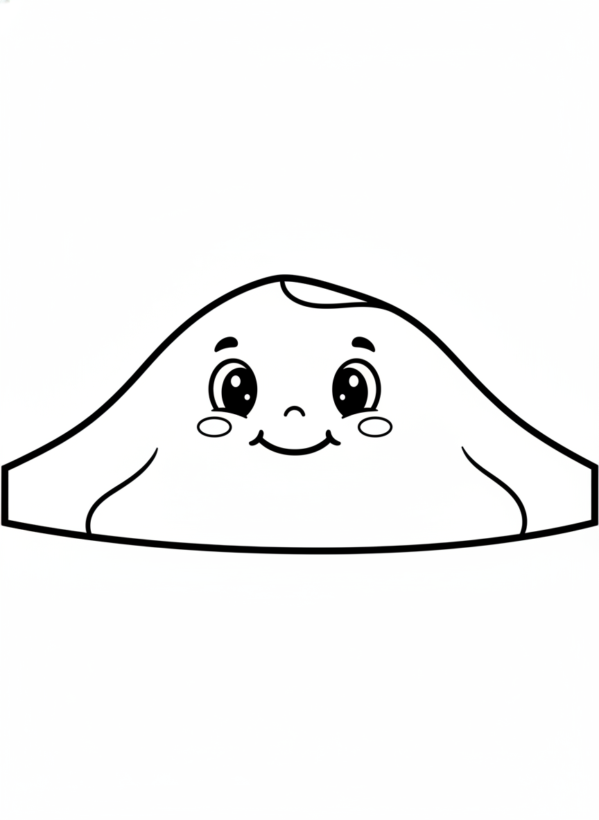 Cute Smiling Sand Dune Coloring Page for Kids