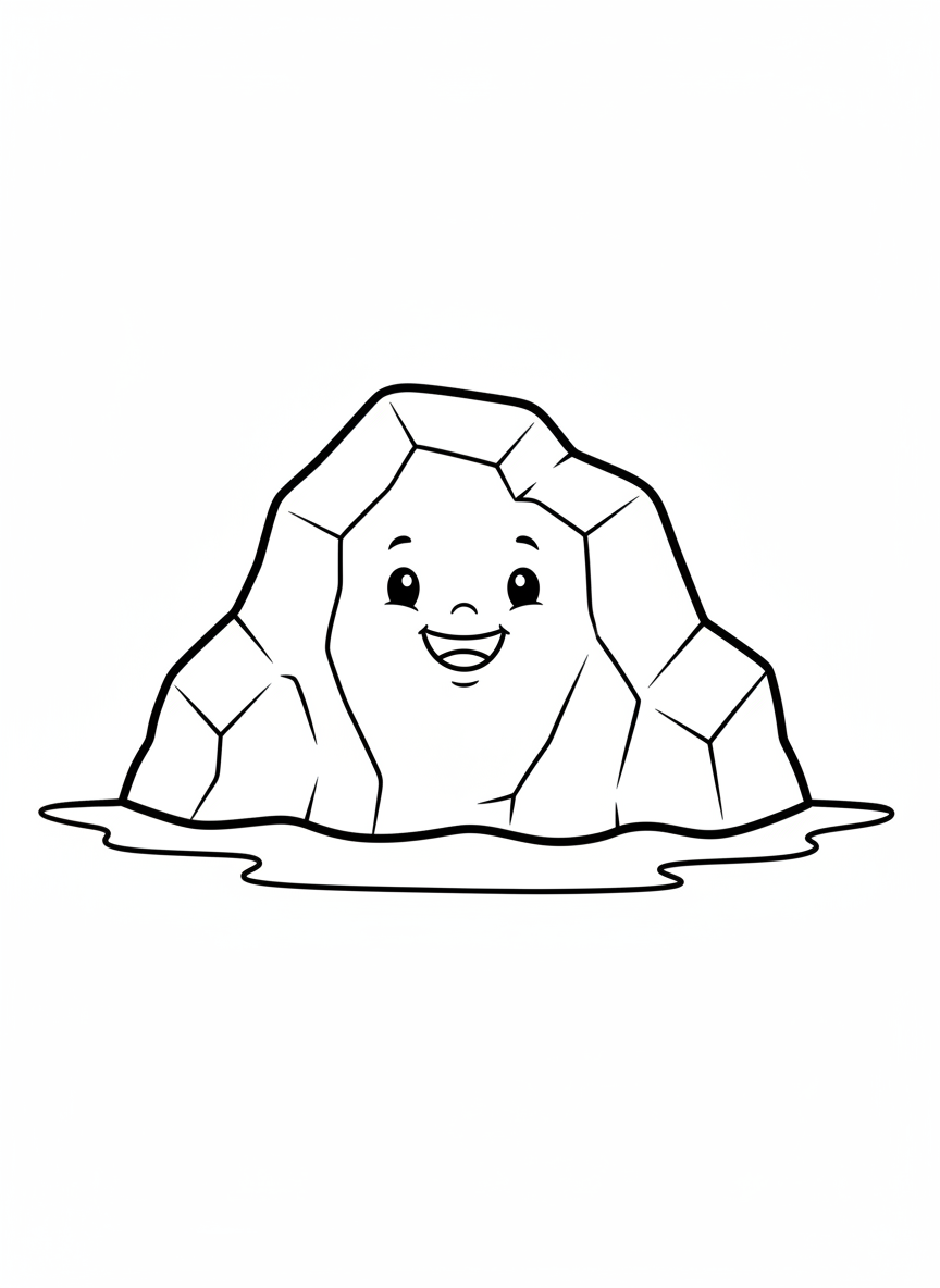 兒童微笑冰山著色頁
