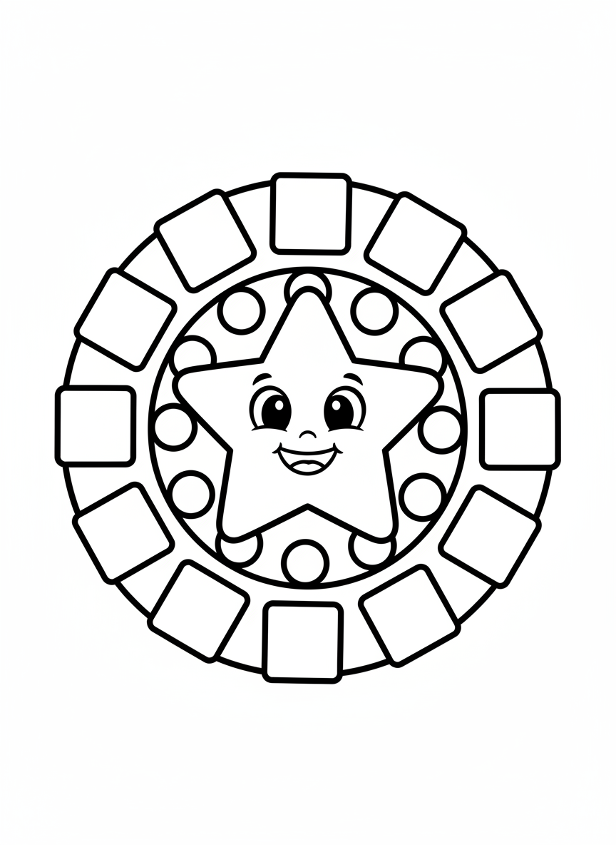 Smiling Star Mandala for Kids