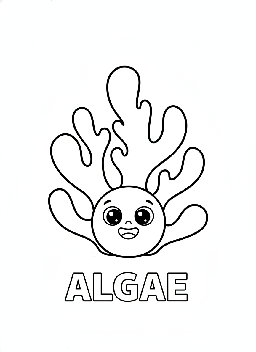 Cute Coralline Algae Plant Coloring Page for Kids
