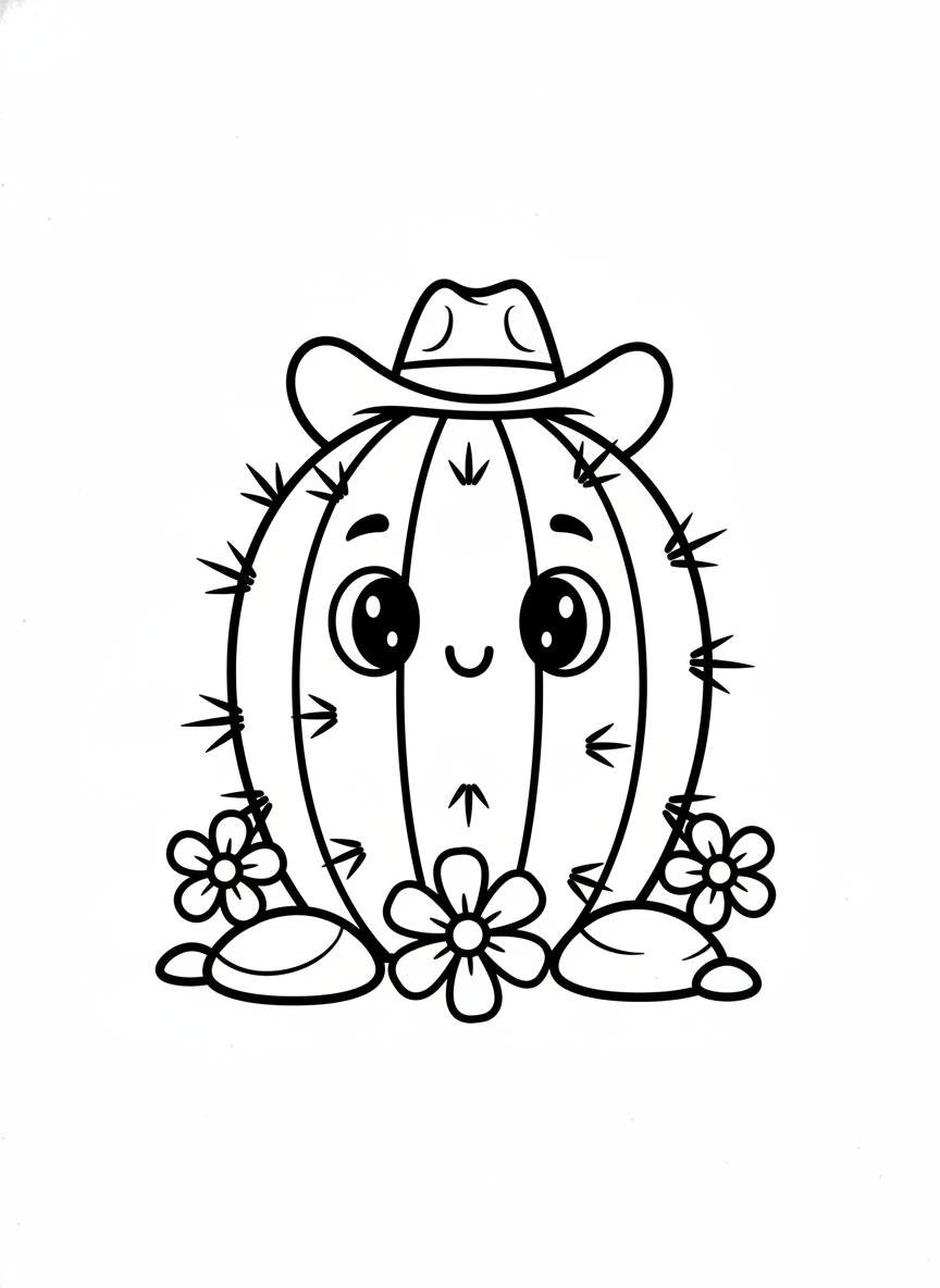 Friendly Barrel Cactus Coloring Fun for Kids