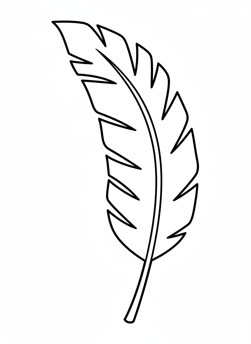 Friendly Palm Leaf Coloring Page