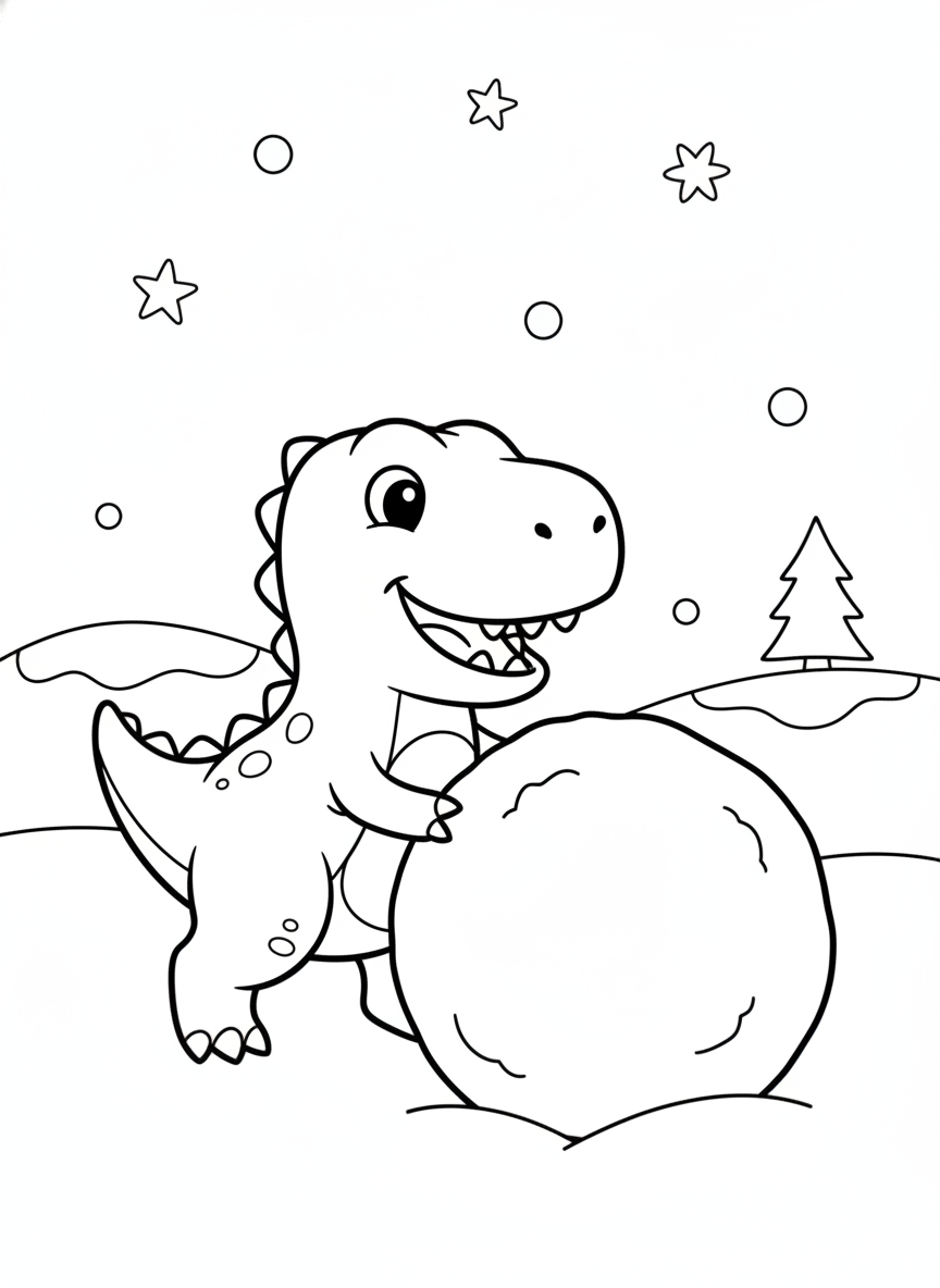 T-Rex Snowball Fun: Dinosaur Winter Wonderland
