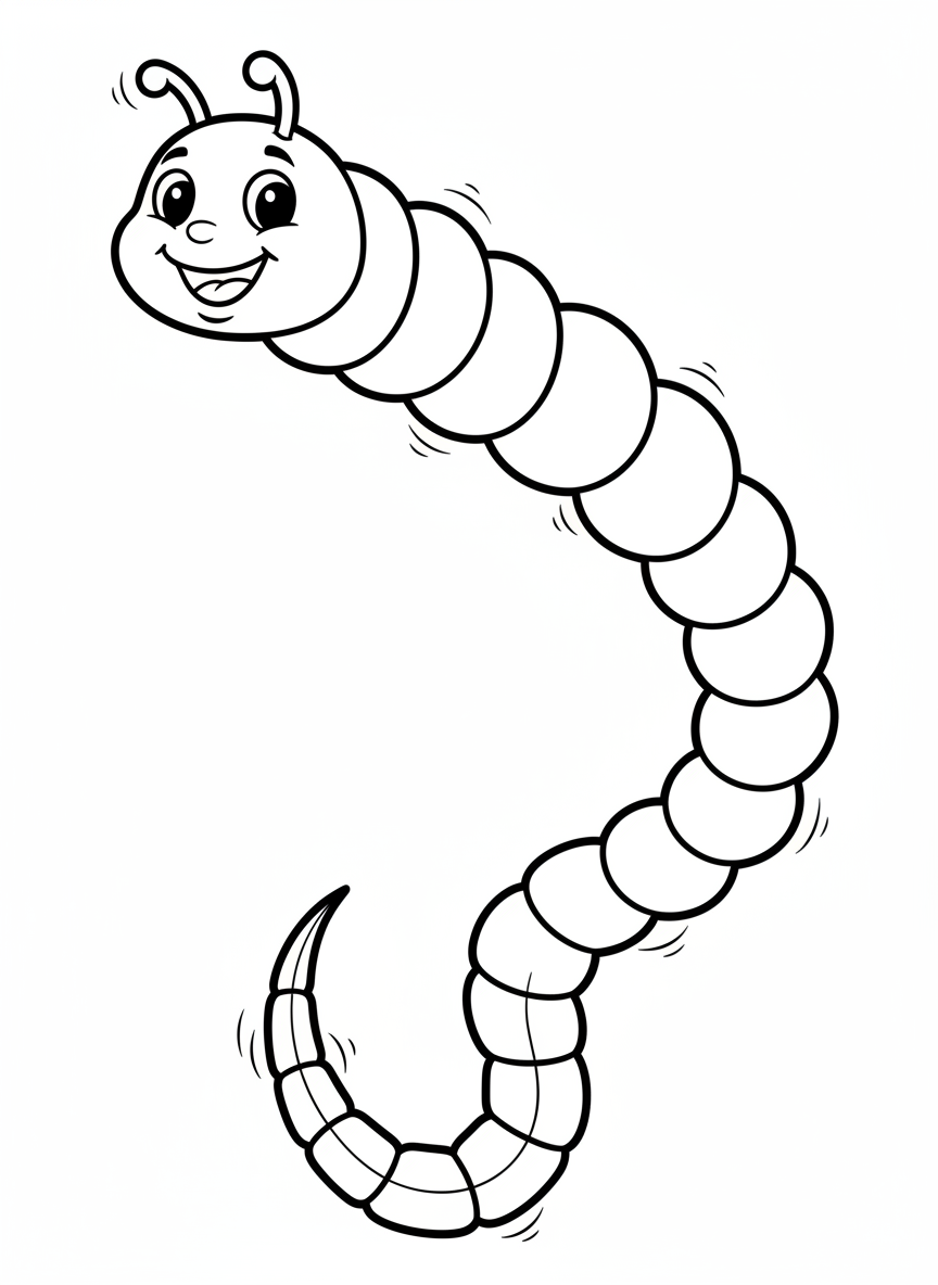 Friendly Caterpillar Kite Coloring Page