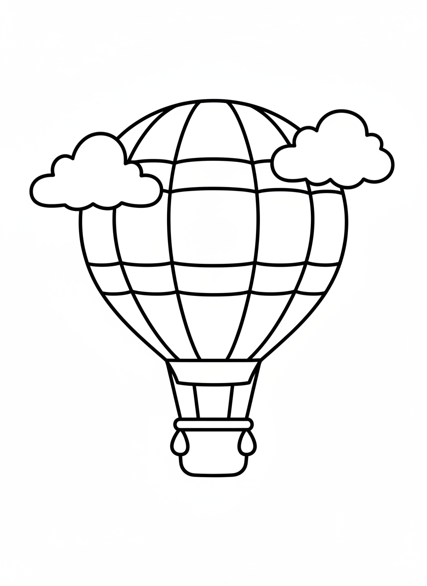 Friendly Hot Air Balloon Coloring Page