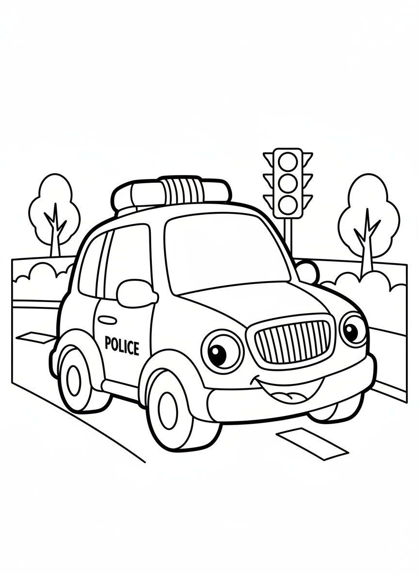 兒童友善警車塗色頁