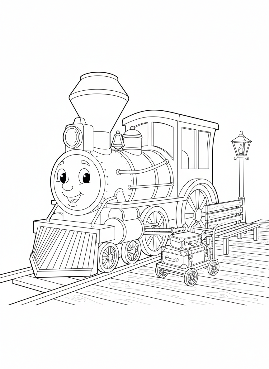 Friendly Steam Train at Rustic Station