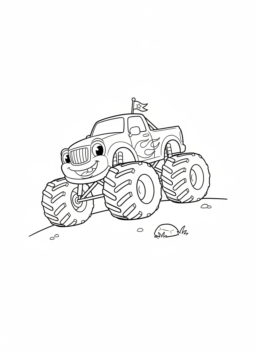 Roaring Fun Monster Truck Coloring Page for Kids